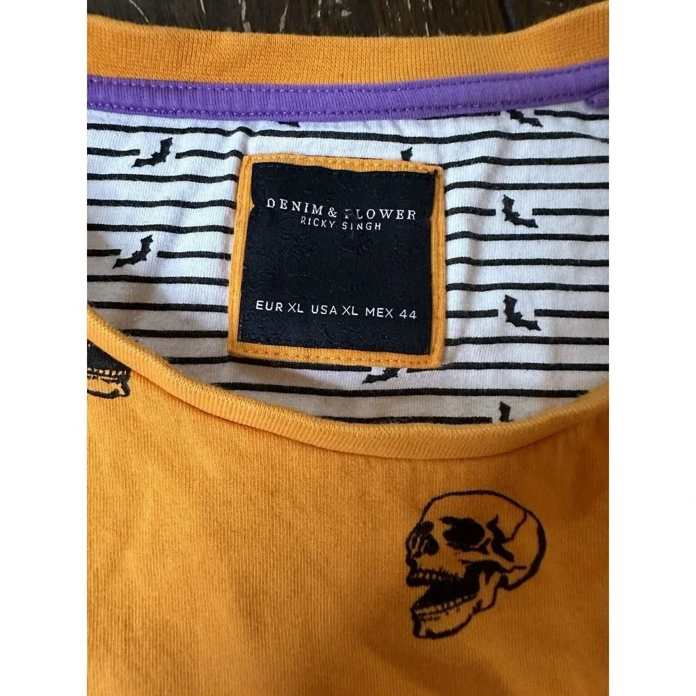 Denim & Flower Halloween Shirt - Picture 3 of 4